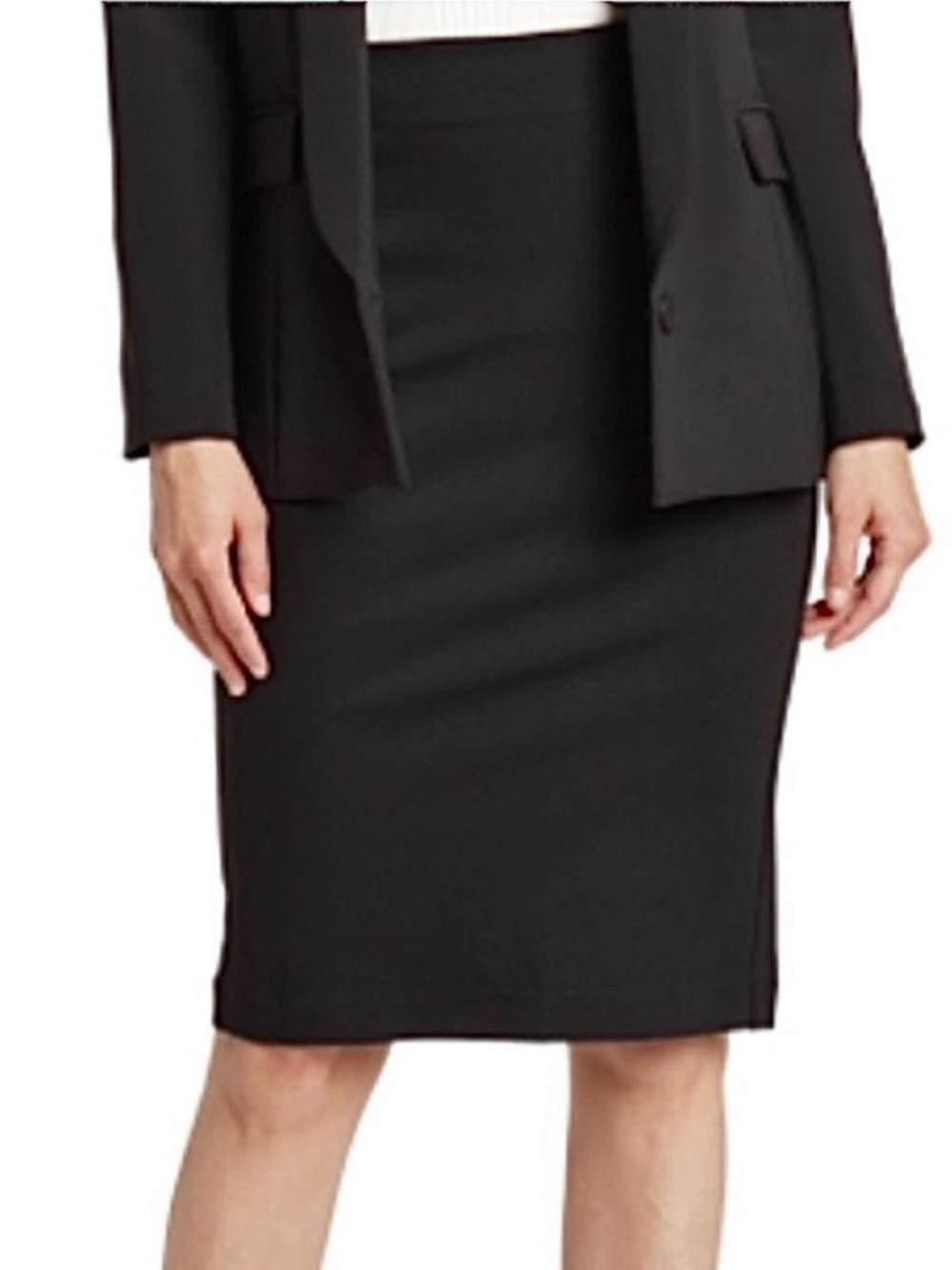 T Tahari Black Stretch Knee Length Maxi Skirt